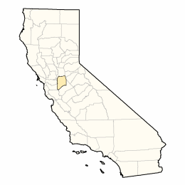 Small locator map of all counties within the State of California